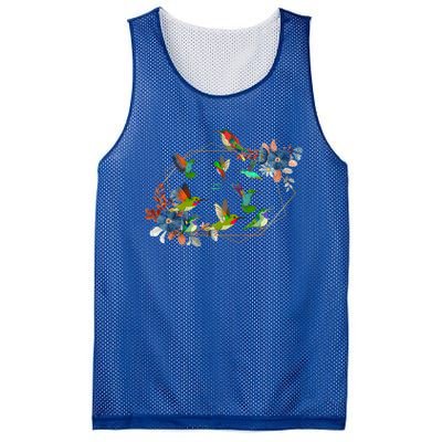 Floral Nature Hummingbird Lover Vintage Flowers Hummingbird Great Gift Mesh Reversible Basketball Jersey Tank