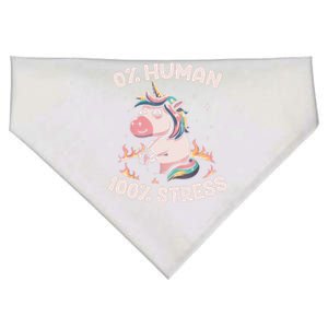 Funny Not Human Just Stressed Unicorn Burn Rainbow USA-Made Doggie Bandana