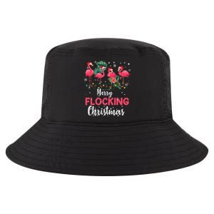 Flamingo Noel Hats Dancing On Snow Merry Flocking Christmas Gift Cool Comfort Performance Bucket Hat