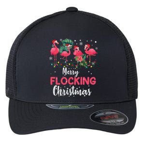 Flamingo Noel Hats Dancing On Snow Merry Flocking Christmas Gift Flexfit Unipanel Trucker Cap