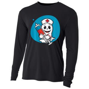 Fertility Nurse Halloween Spooky Nursing Trick Or Treat Cooling Performance Long Sleeve Crew