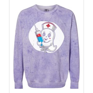 Fertility Nurse Halloween Spooky Nursing Trick Or Treat Colorblast Crewneck Sweatshirt