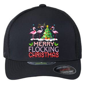 Flamingo Noel Hats Dancing On Snow Merry Flocking Christmas Meaningful Gift Flexfit Unipanel Trucker Cap