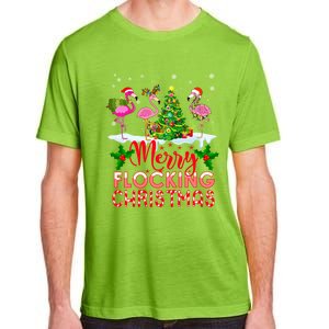 Flamingo Noel Hats Dancing On Snow Merry Flocking Christmas Gift Adult ChromaSoft Performance T-Shirt