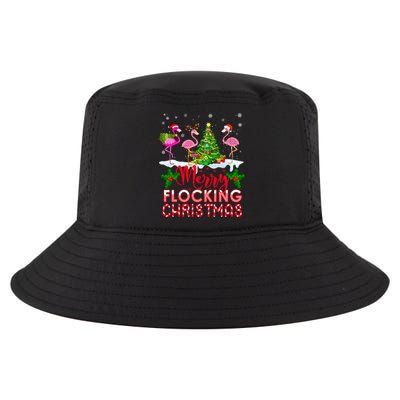 Flamingo Noel Hats Dancing On Snow Merry Flocking Christmas Gift Cool Comfort Performance Bucket Hat