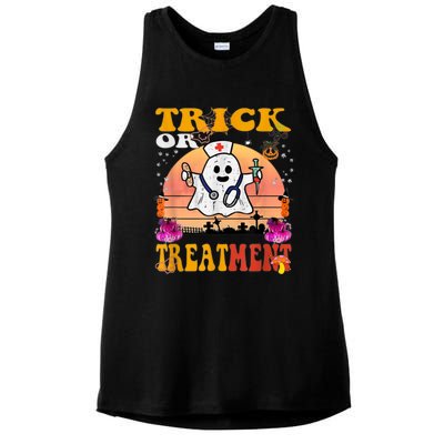 Funny Nurse Halloween Costume Boo Ghost Trick Or Treatment Ladies PosiCharge Tri-Blend Wicking Tank