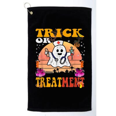 Funny Nurse Halloween Costume Boo Ghost Trick Or Treatment Platinum Collection Golf Towel