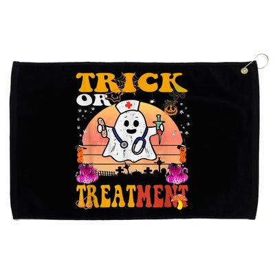 Funny Nurse Halloween Costume Boo Ghost Trick Or Treatment Grommeted Golf Towel