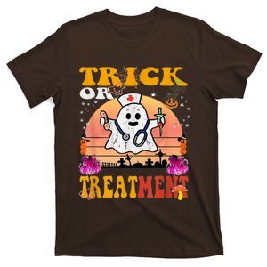 Funny Nurse Halloween Costume Boo Ghost Trick Or Treatment T-Shirt