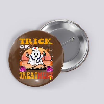 Funny Nurse Halloween Costume Boo Ghost Trick Or Treatment Button