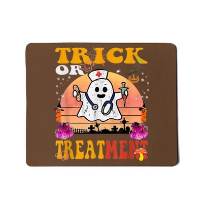 Funny Nurse Halloween Costume Boo Ghost Trick Or Treatment Mousepad