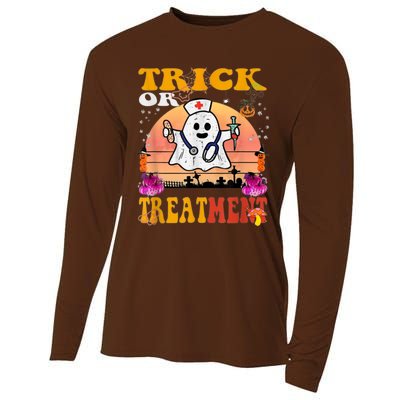 Funny Nurse Halloween Costume Boo Ghost Trick Or Treatment Cooling Performance Long Sleeve Crew