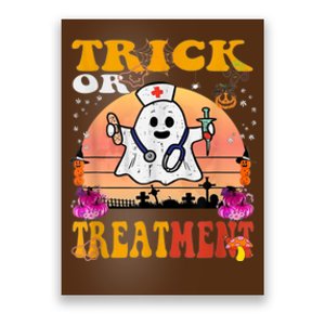 Funny Nurse Halloween Costume Boo Ghost Trick Or Treatment Poster