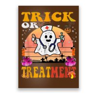 Funny Nurse Halloween Costume Boo Ghost Trick Or Treatment Poster