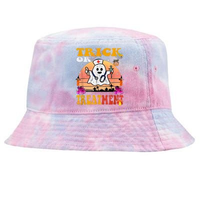 Funny Nurse Halloween Costume Boo Ghost Trick Or Treatment Tie-Dyed Bucket Hat