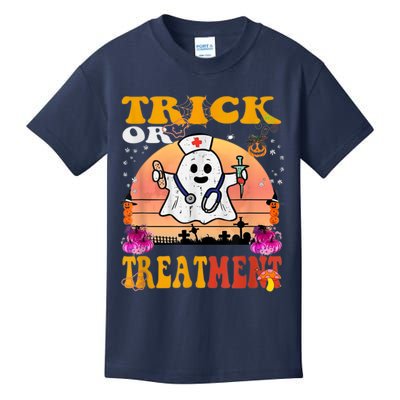 Funny Nurse Halloween Costume Boo Ghost Trick Or Treatment Kids T-Shirt