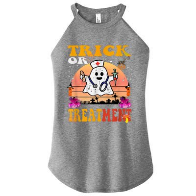 Funny Nurse Halloween Costume Boo Ghost Trick Or Treatment Women's Perfect Tri Rocker Tank