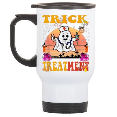 Funny Nurse Halloween Costume Boo Ghost Trick Or Treatment Stainless Steel Travel Mug