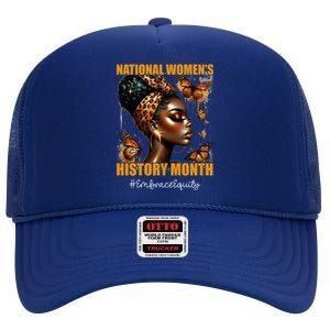 Feminist National History Month 2024 Embrace Equity High Crown Mesh Back Trucker Hat