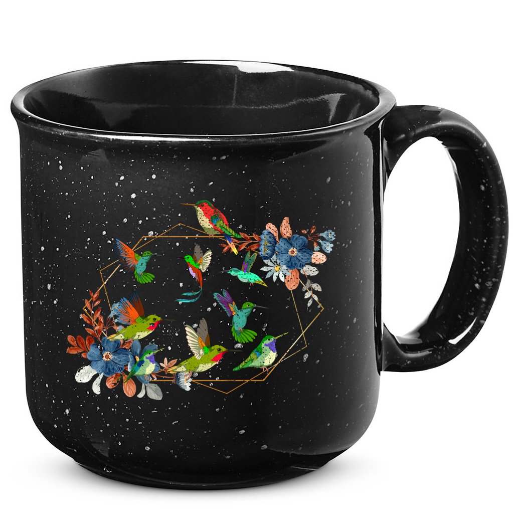 Floral Nature Hummingbird Lover Vintage Flowers Hummingbird Gift 15oz Campfire Ceramic Mug