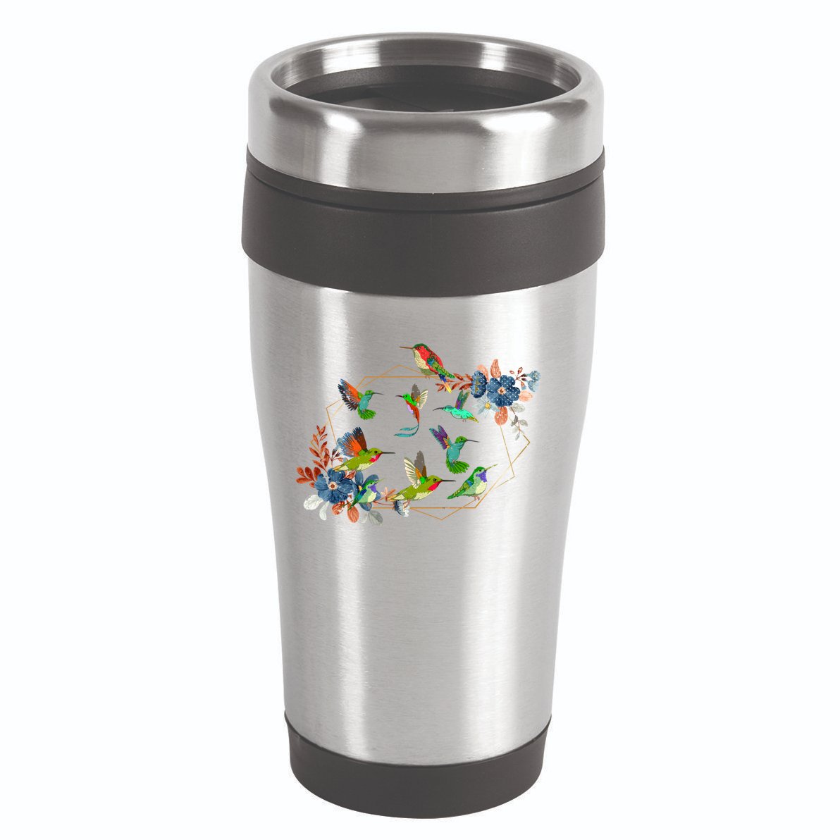 Floral Nature Hummingbird Lover Vintage Flowers Hummingbird Gift 16oz Travel Tumbler