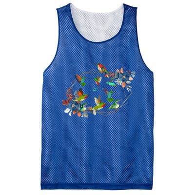 Floral Nature Hummingbird Lover Vintage Flowers Hummingbird Gift Mesh Reversible Basketball Jersey Tank