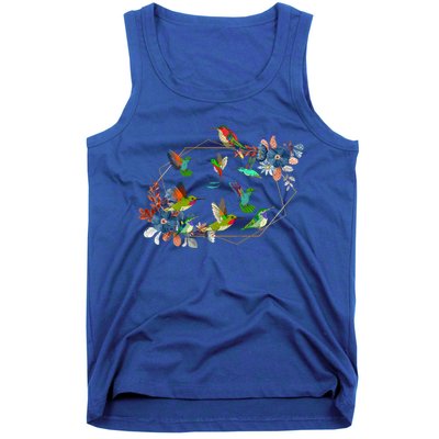 Floral Nature Hummingbird Lover Vintage Flowers Hummingbird Gift Tank Top