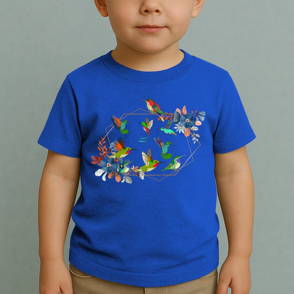 Floral Nature Hummingbird Lover Vintage Flowers Hummingbird Gift Toddler T-Shirt