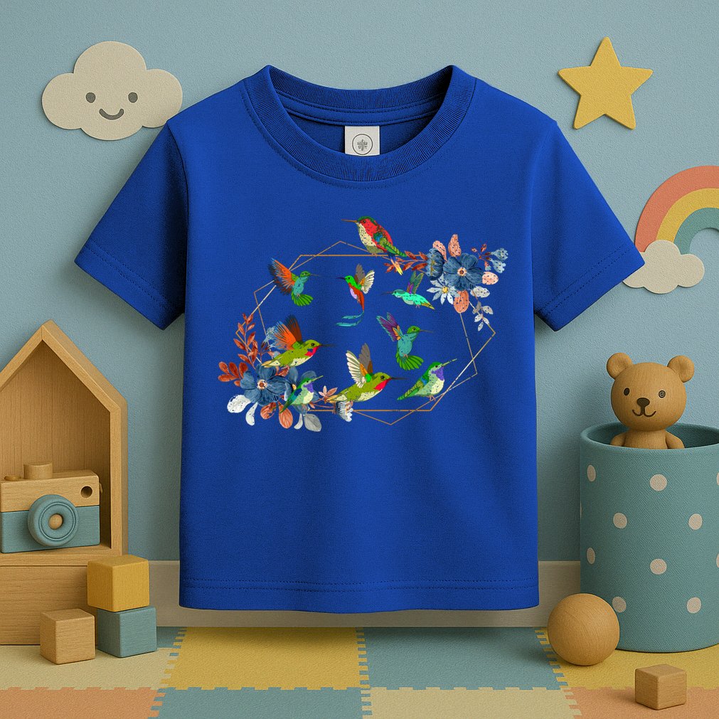 Floral Nature Hummingbird Lover Vintage Flowers Hummingbird Gift Toddler T-Shirt