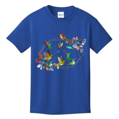 Floral Nature Hummingbird Lover Vintage Flowers Hummingbird Gift Kids T-Shirt