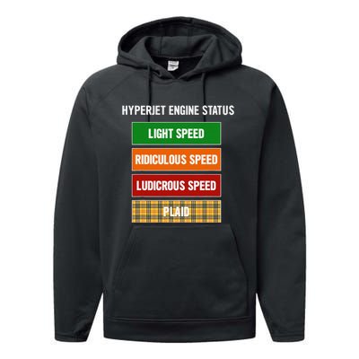 Funny Nerdy Hyperjet Engine Status Ludicrous Speed Plaid Performance Fleece Hoodie