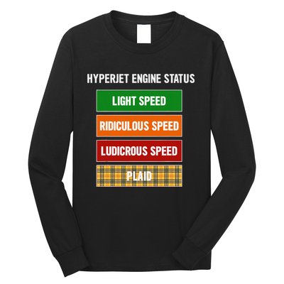 Funny Nerdy Hyperjet Engine Status Ludicrous Speed Plaid Long Sleeve Shirt