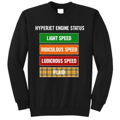 Funny Nerdy Hyperjet Engine Status Ludicrous Speed Plaid Sweatshirt