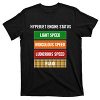 Funny Nerdy Hyperjet Engine Status Ludicrous Speed Plaid T-Shirt