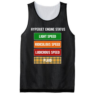 Funny Nerdy Hyperjet Engine Status Ludicrous Speed Plaid Mesh Reversible Basketball Jersey Tank