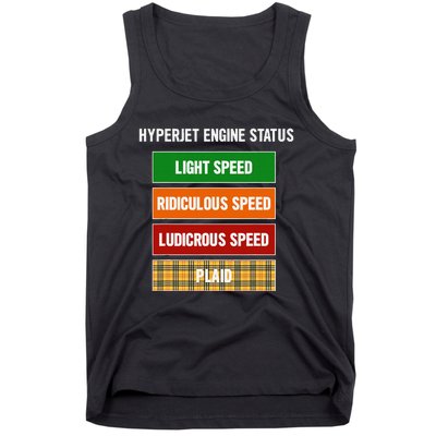 Funny Nerdy Hyperjet Engine Status Ludicrous Speed Plaid Tank Top