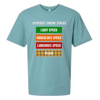 Funny Nerdy Hyperjet Engine Status Ludicrous Speed Plaid Sueded Cloud Jersey T-Shirt