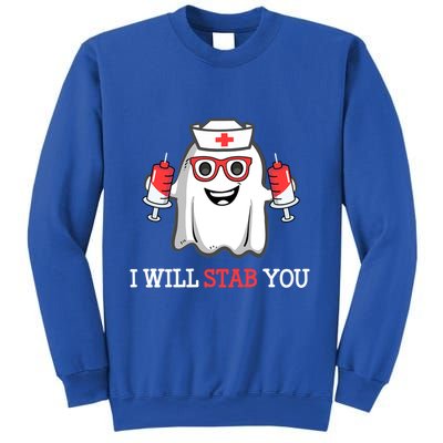 Funny Nurse Halloween I Will Stab You Costume Nurses Gift Sweatshirt