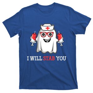 Funny Nurse Halloween I Will Stab You Costume Nurses Gift T-Shirt