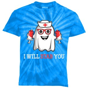 Funny Nurse Halloween I Will Stab You Costume Nurses Gift Kids Tie-Dye T-Shirt