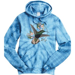 Floral Nature Hummingbird Tie Dye Hoodie