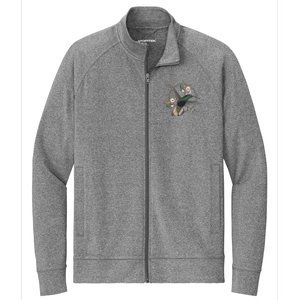 Floral Nature Hummingbird Stretch Full-Zip Cadet Jacket