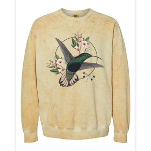 Floral Nature Hummingbird Colorblast Crewneck Sweatshirt