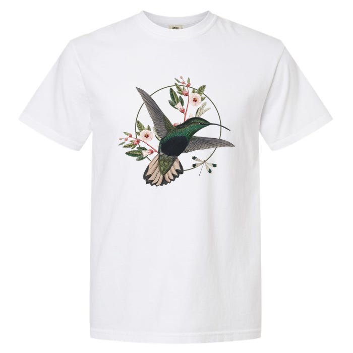 Floral Nature Hummingbird Garment-Dyed Heavyweight T-Shirt