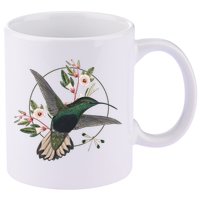Floral Nature Hummingbird 11oz C Handle Ceramic Mug