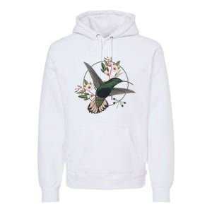 Floral Nature Hummingbird Premium Hoodie