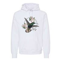 Floral Nature Hummingbird Premium Hoodie