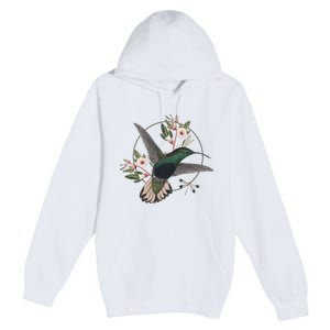 Floral Nature Hummingbird Premium Pullover Hoodie