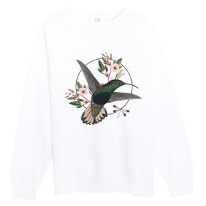 Floral Nature Hummingbird Premium Crewneck Sweatshirt