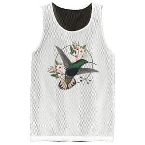 Floral Nature Hummingbird Mesh Reversible Basketball Jersey Tank